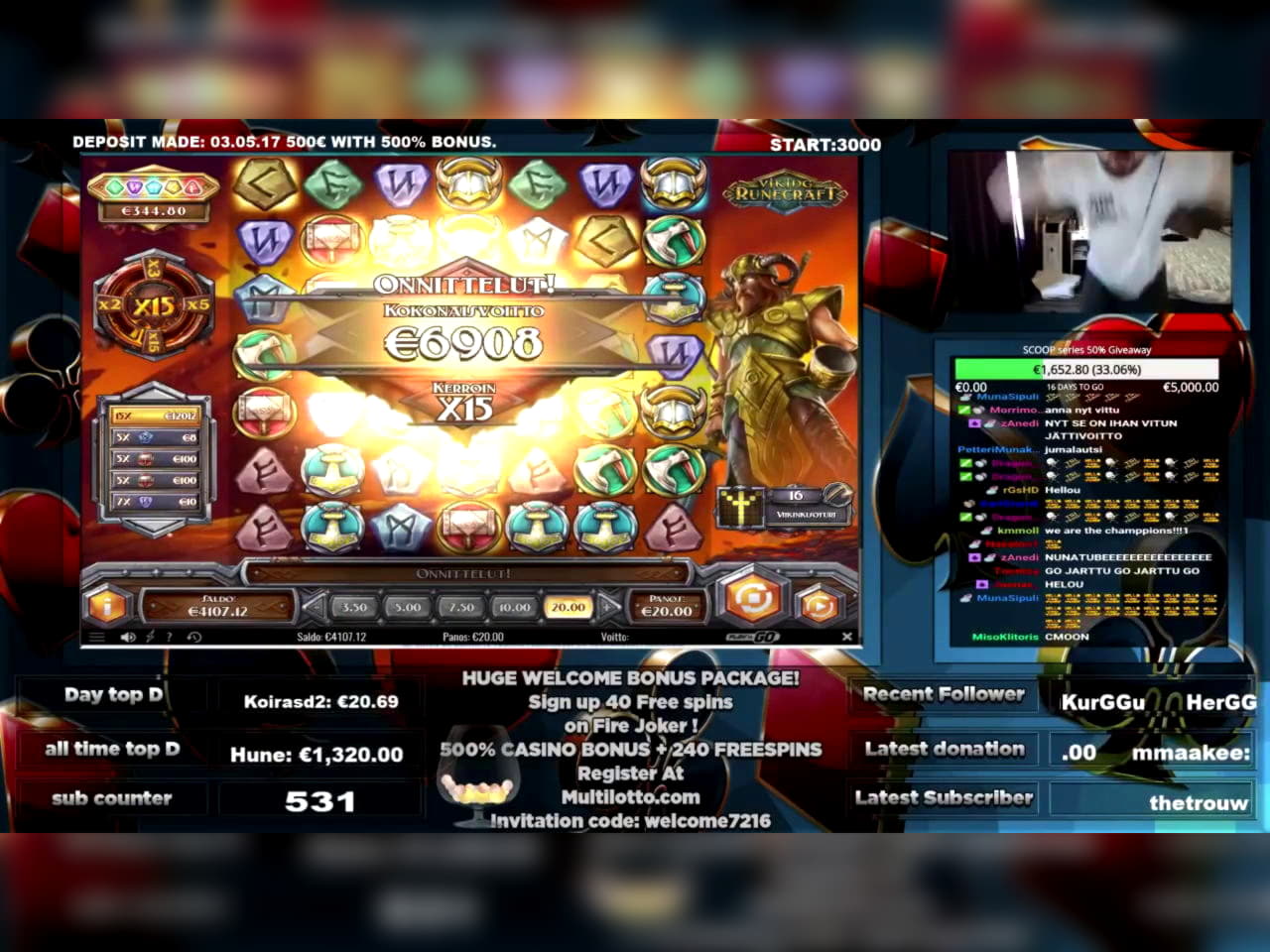 210 Free Spins no deposit casino at Casino-X