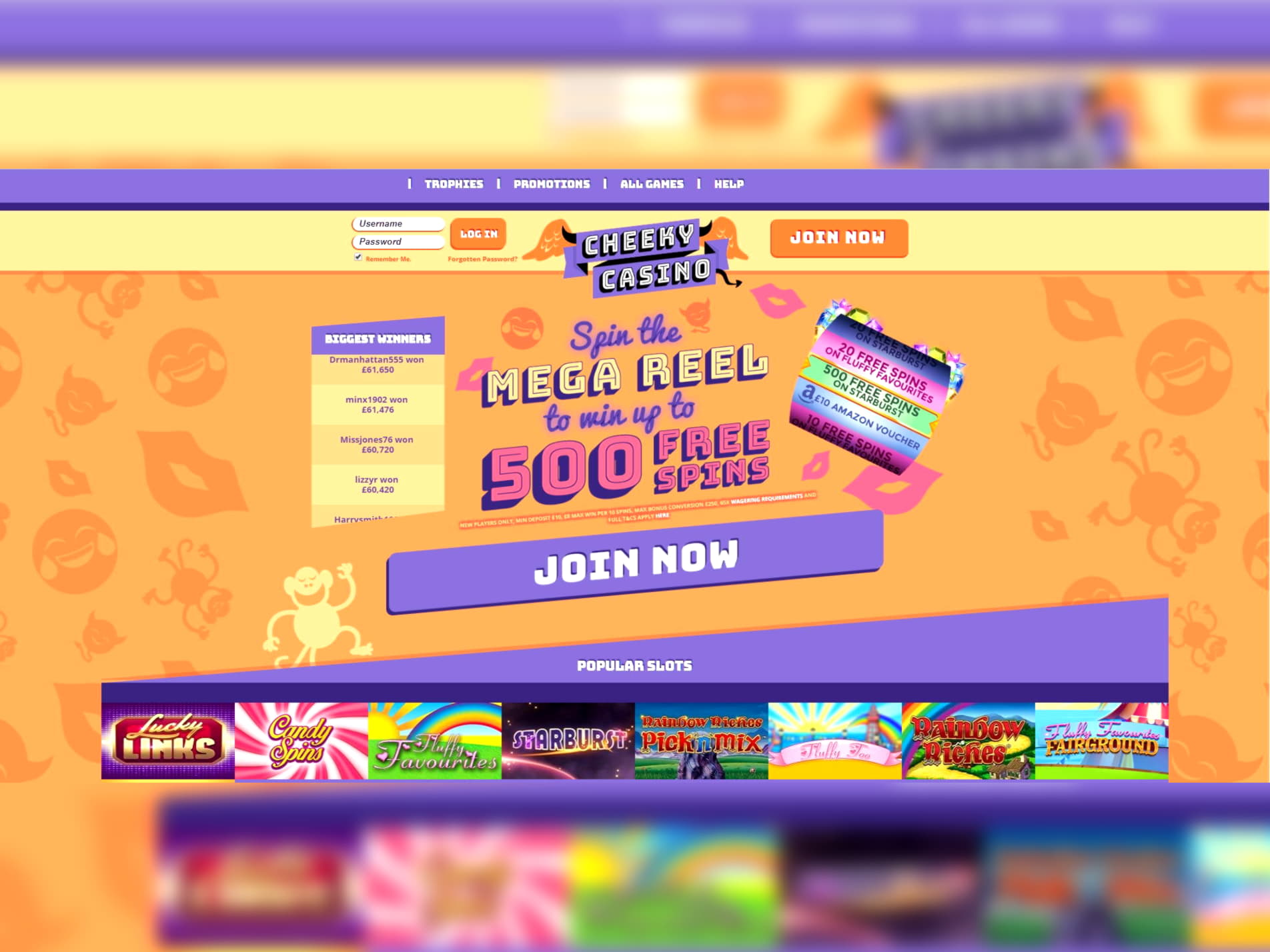 70 Free spins casino at Betway Casino