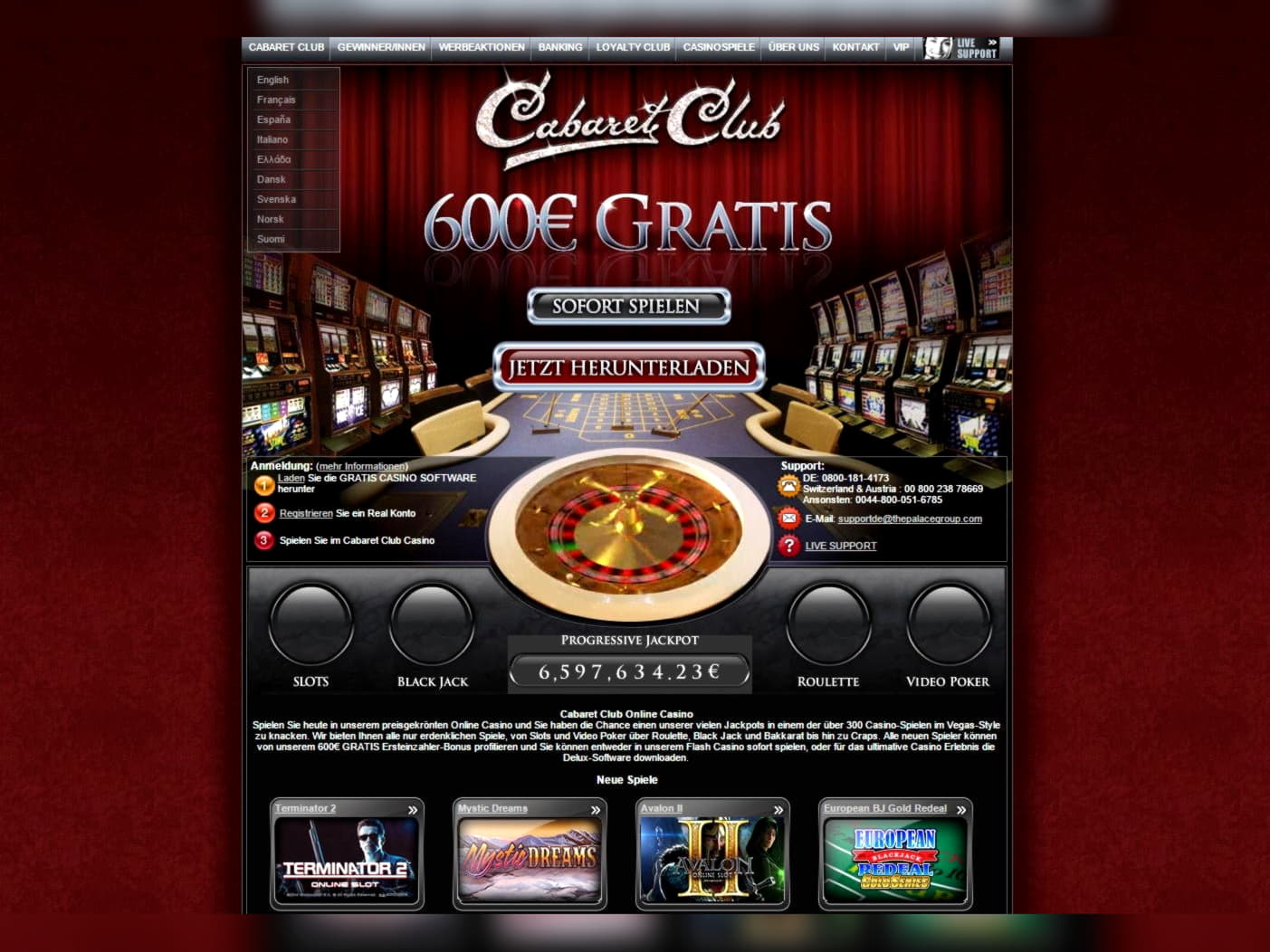 190 free spins no deposit at bWin Casino