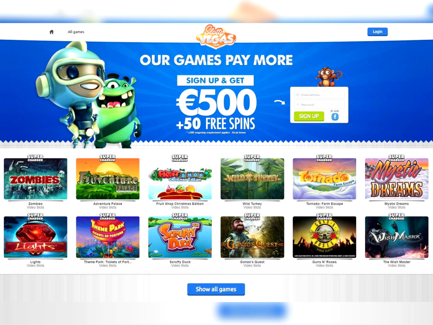 $425 free chip at Euro Palace Casino