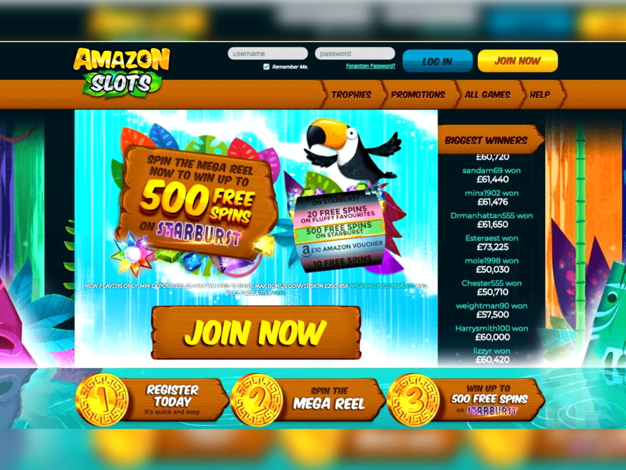 500% Deposit match bonus at Come On Casino