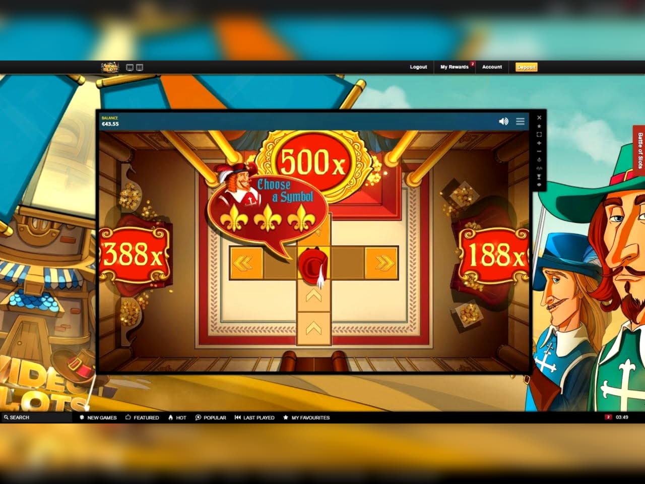 11 free casino spins at Betway Casino