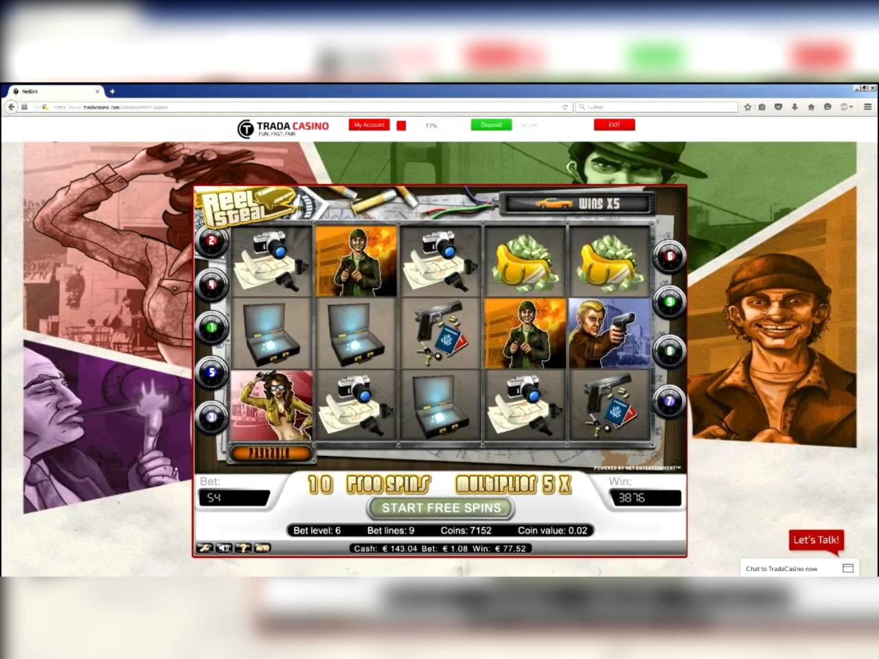 44 Free spins casino at Genesis Casino