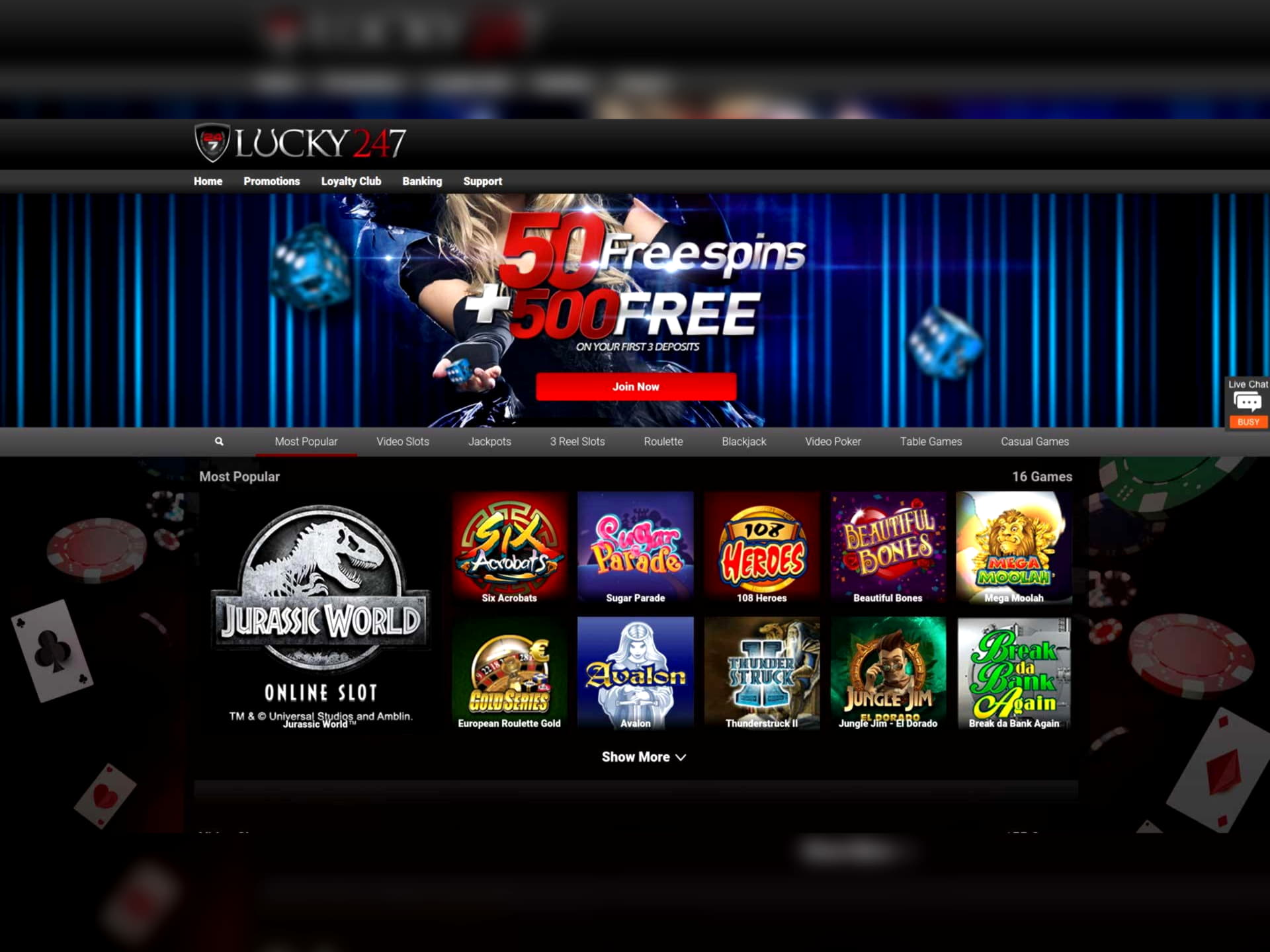 235% Deposit match bonus at Vegas Hero Casino