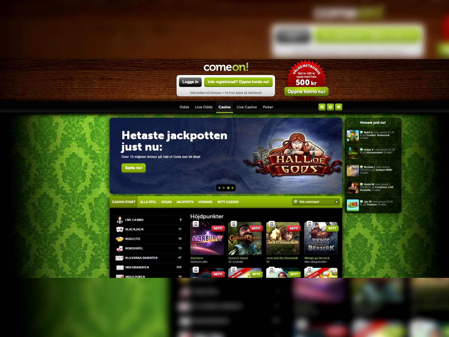 110 Free spins no deposit casino at 888 Casino