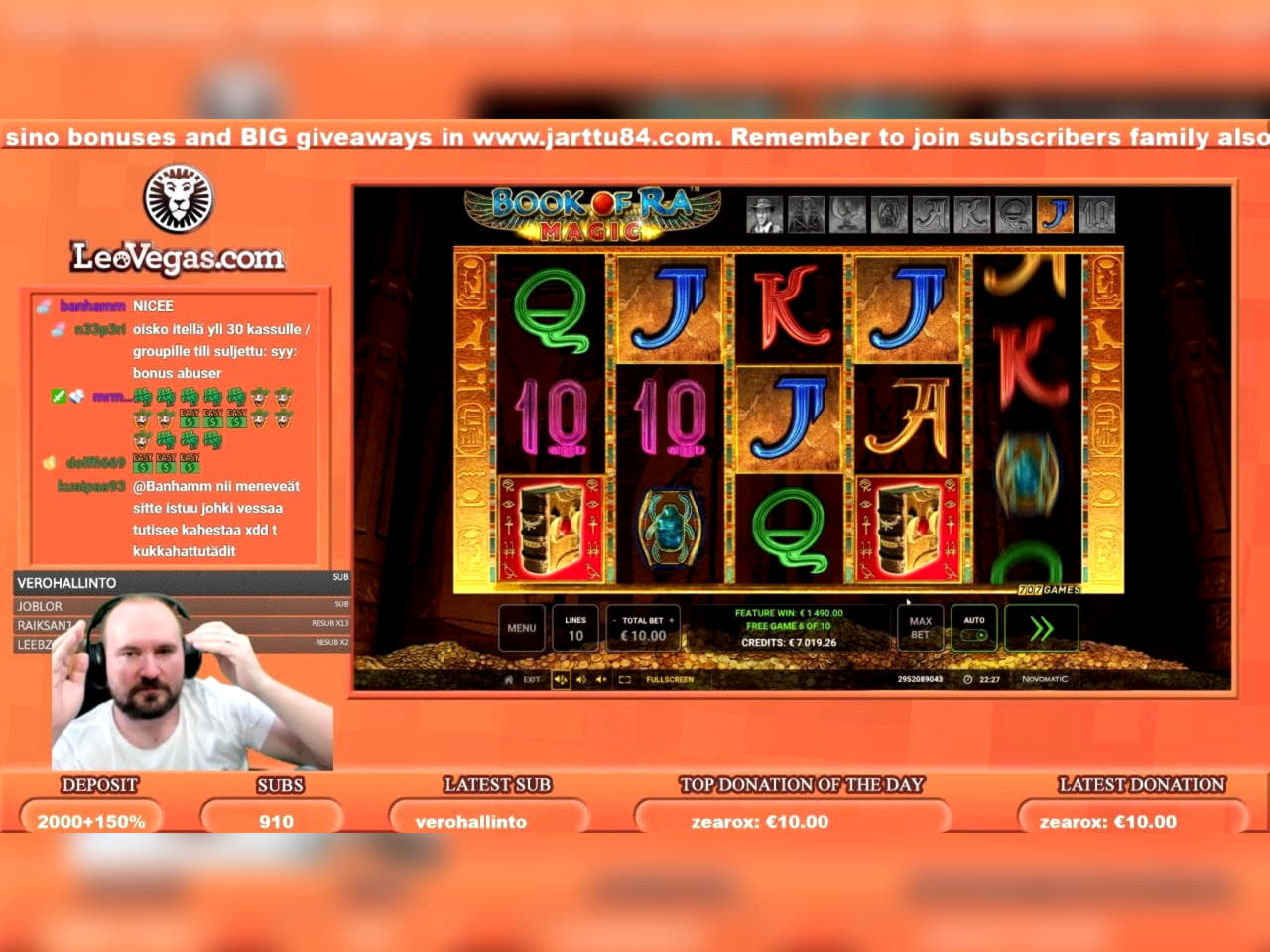 €210 casino chip at Jackpot City Casino