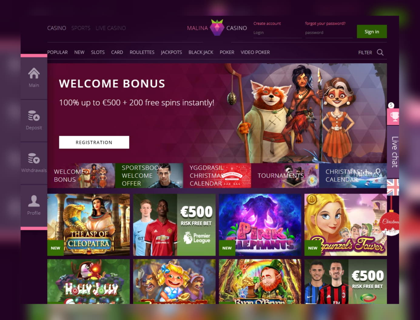 300% Casino match bonus at Jackpot City Casino