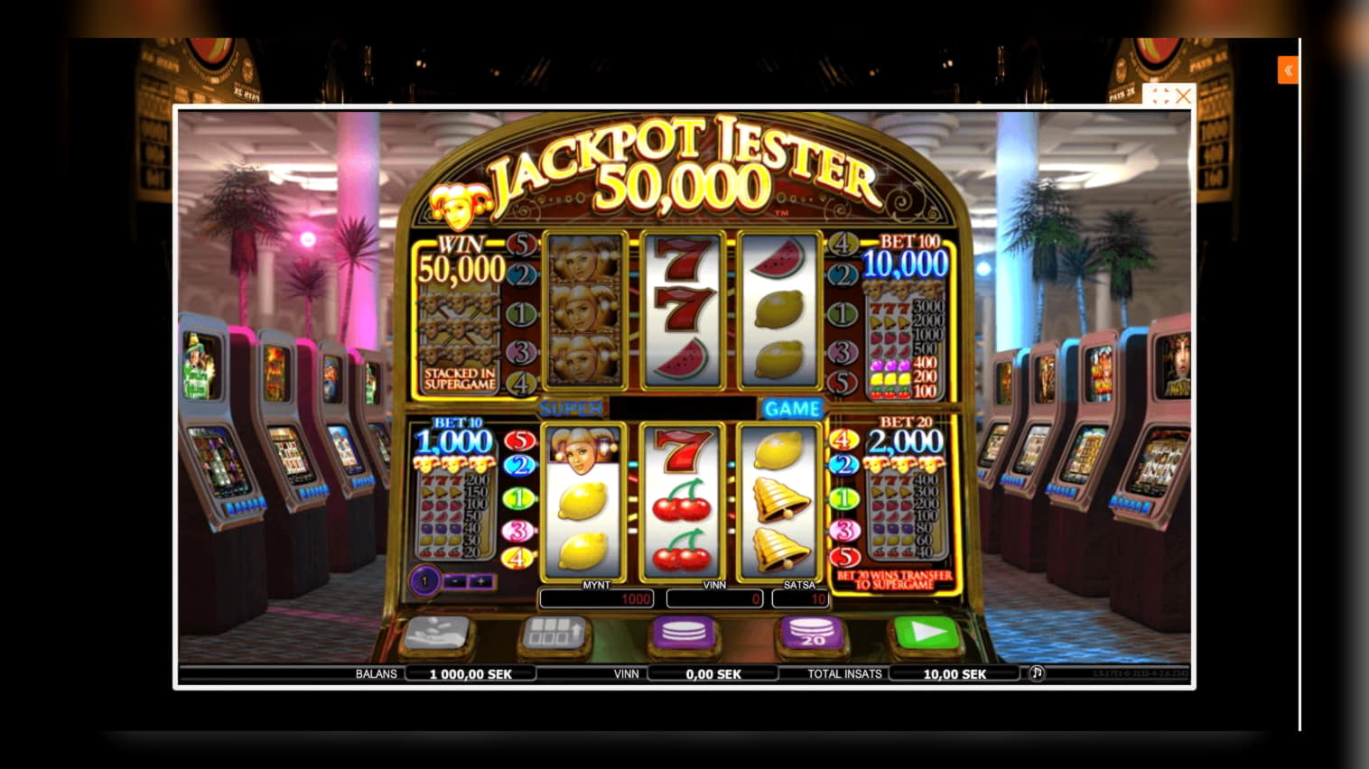 940% Signup casino bonus at Casino Room