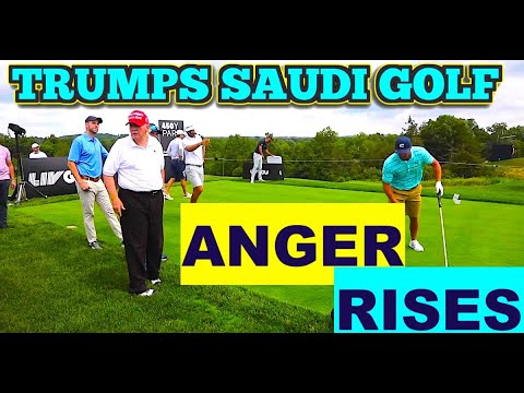 TRUMPS SAUDI GOLF TOURNAMENTS PROTESTS ERUPT - ANGRY VOICES