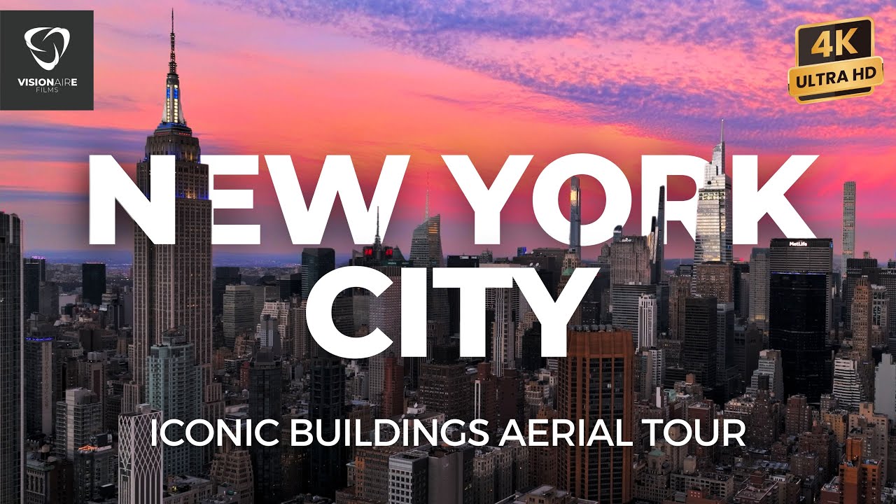 FLYING OVER NYC Unforgettable Sunset Aerials of New York City's Most Iconic Buildings MANHATTAN