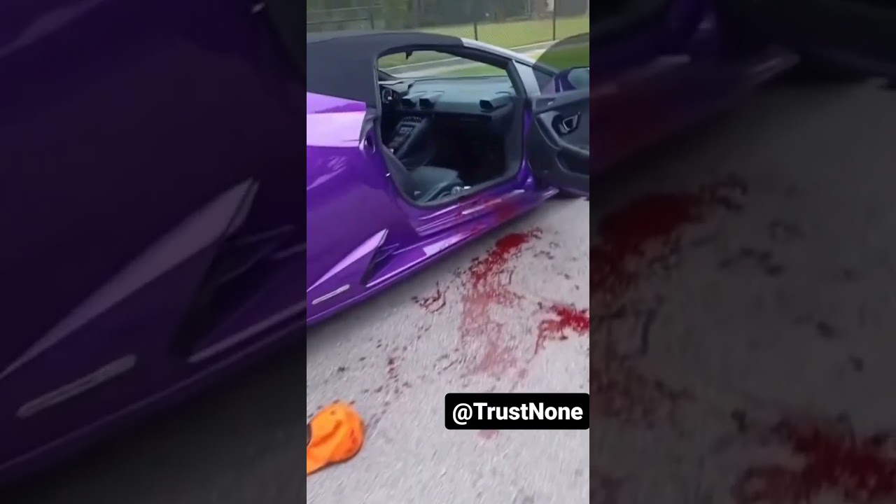 Purple Lamborghini Abandoned in the middle of the Hood of Orlando, FL