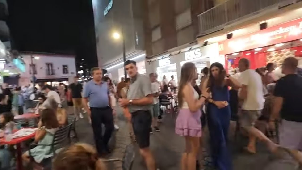 Benidorm Old Town busy Monday evening at 11pm Part 1 #benidorm