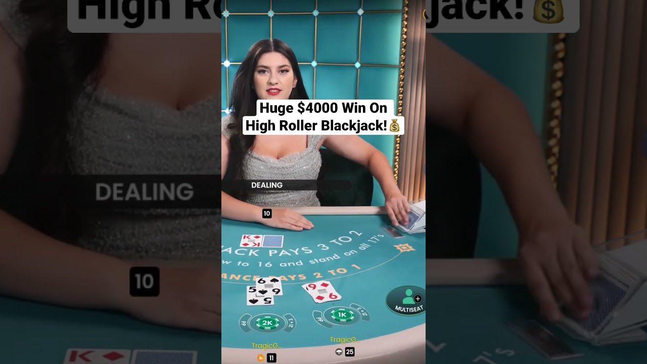 Huge $4000 Win On High Roller Blackjack! #drake #blackjack #casino #maxwin #hugewin #bigwin