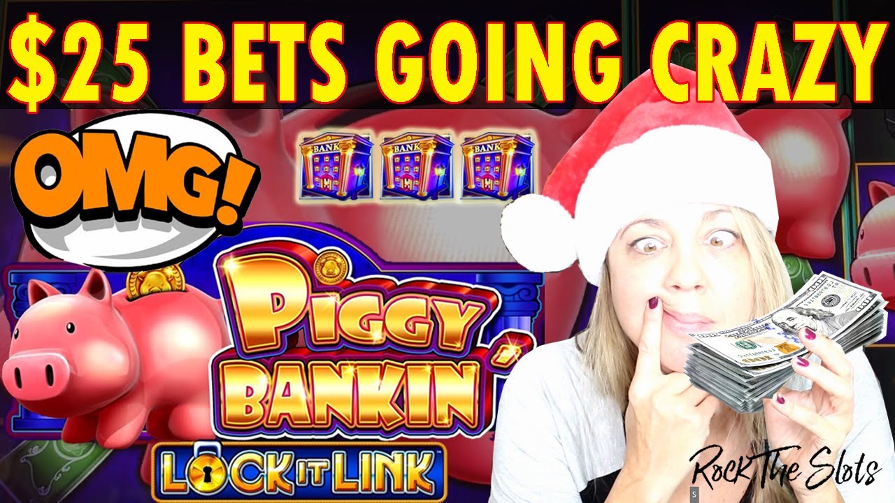 ? MASSIVE BETS ON PIGGY BANKIN SLOTS TODAY! High Rolling On Lock It Link Slot Machine In Las Vegas